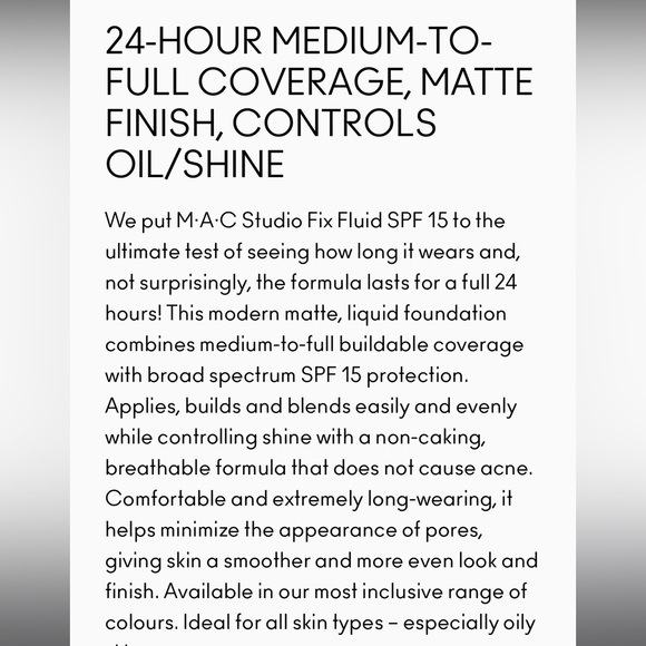NEW FULL SIZE MAC STUDIO FIX FLUID SPF15 FOUNDATION IN SHADE NC 20 - Picture 6 of 8